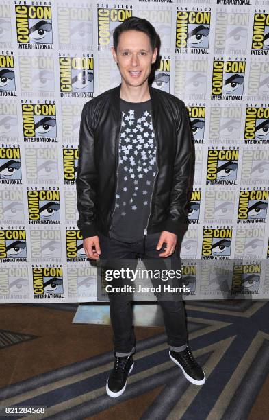 Actor Samuel Barnett at BBC AMERICA'S San Diego Comic-Con Press Line with the Stars and Producers of 'Dirk Gently's Holistic Detective Agency' and...