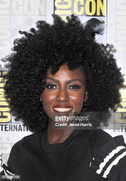 Actor Jade Eshete at BBC AMERICA'S San Diego Comic-Con Press Line with the Stars and Producers of 'Dirk Gently's Holistic Detective Agency' and...