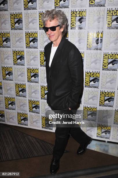 Actor Peter Capaldi at BBC AMERICA'S San Diego Comic-Con Press Line with the Stars and Producers of 'Dirk Gently's Holistic Detective Agency' and...