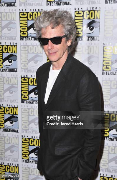 Actor Peter Capaldi at BBC AMERICA'S San Diego Comic-Con Press Line with the Stars and Producers of 'Dirk Gently's Holistic Detective Agency' and...