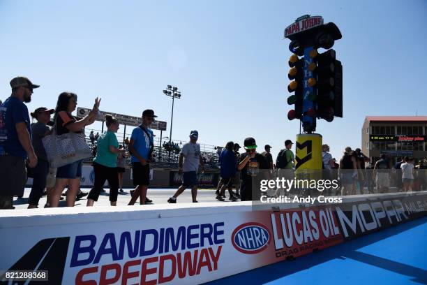 Traditional Track Walk on the quarter mile at Bandimere Speedway on the final day of the 38th annual NHRA Mopar Mile High Nationals at Bandimere...