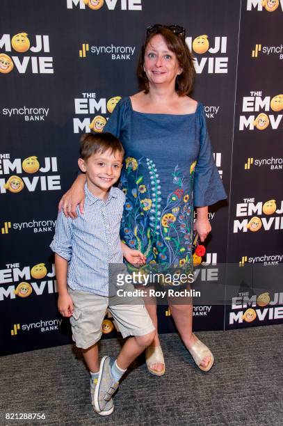 Eli Benjamin Wahl and Rachel Dratch attend "The Emoji Movie" special screening at NYIT Auditorium on Broadway on July 23, 2017 in New York City.