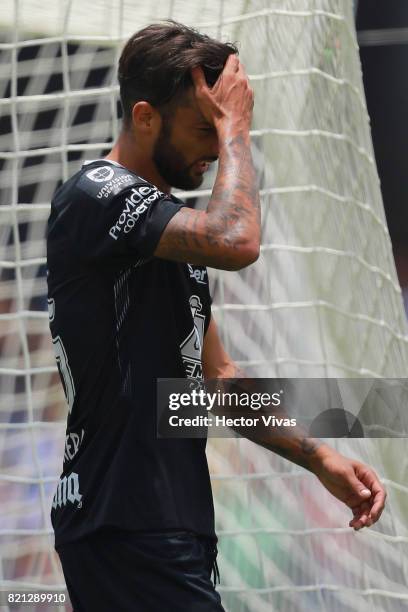 Robert Herrera of Pachuca reacts during the 1st round match between Pumas UNAM and Pachuca as part of the Torneo Apertura 2017 Liga MX at Olimpico...