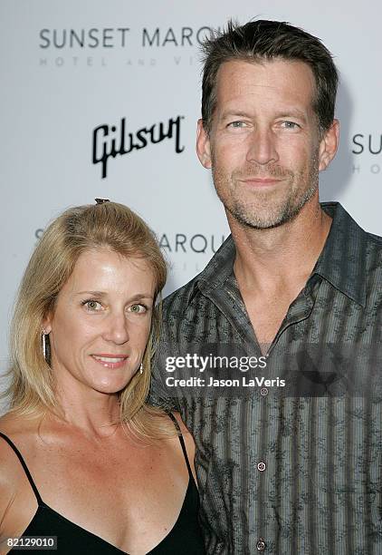 Actor James Denton and Erin O'Brien Denton attend the Gibson Through The Lens Photo Exhibition at Sunset Marquis Hotel and Villas on July 30, 2008 in...