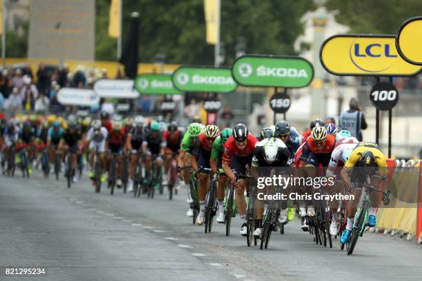 Dylan Groenewegen of Netherlands riding for Team Lotto NL-Jumbo sprints to win during stage 21 of the 2017 Le Tour de France, a 103km stage from...