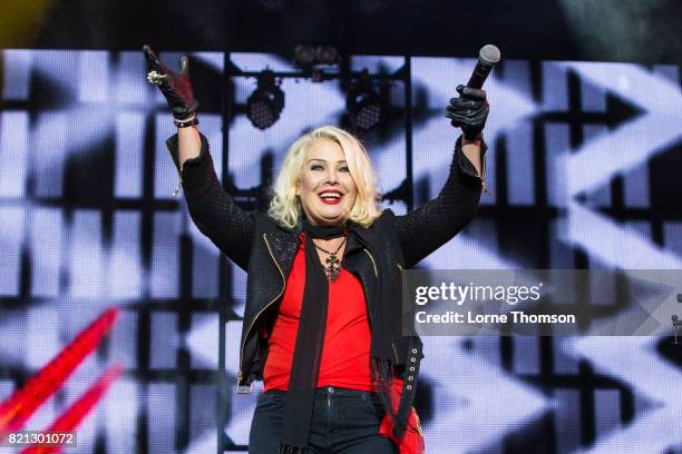 Kim Wilde performs on Day 3 of Rewind Festival at Scone Palace on July 23, 2017 in Perth, Scotland.