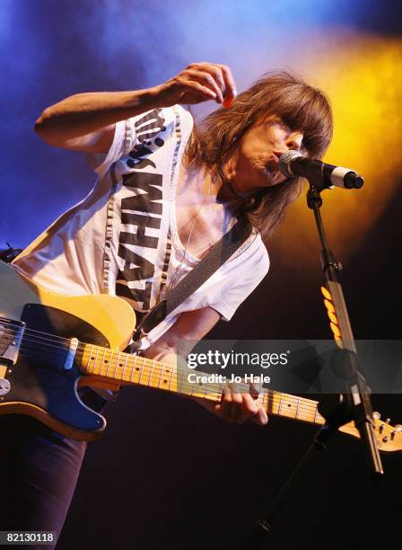 Chrissie Hynde of The Pretenders performs at the iTunes Music Festival on July 30, 2008 in London, England.