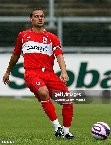 Middlesbrough's Luke Young during the pre season friendly match between Carlisle United and Middlesbrough on July 29, 2008 in Carlisle, England.