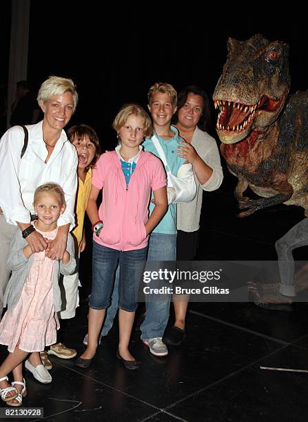 Kelli O'Donnell, Vivian O'Donnell, Blake O'Donnell, Chelsea O'Donnell, Parker O'Donnell and Rosie O'Donnell meet backstage wth "The Baby T-Rex...