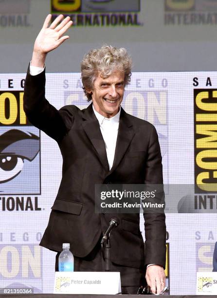 Actor Peter Capaldi attends the "Doctor Who" BBC America official panel during Comic-Con International 2017 at San Diego Convention Center on July...