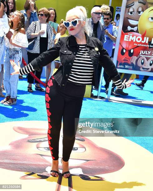 Christina Aguilera arrives at the Premiere Of Columbia Pictures And Sony Pictures Animation's "The Emoji Movie" at Regency Village Theatre on July...