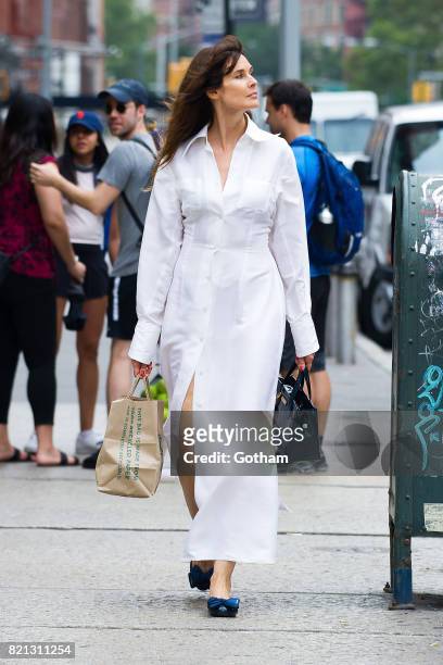 Model Carol Alt is seen in Tribeca on July 23, 2017 in New York City.