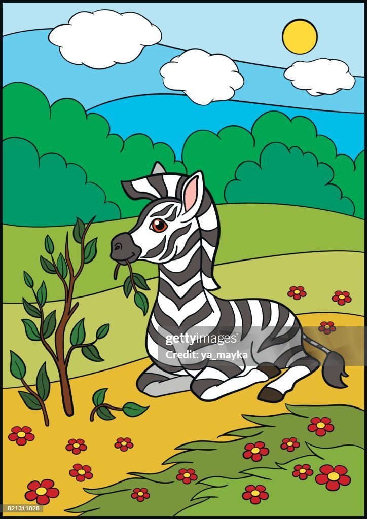 Cartoon Animals Little Cute Baby Zebra Eats High-Res Vector Graphic - Getty Images Cartoon Animals Little Cute Baby Zebra Eats High-Res Vector Graphic - Getty Images