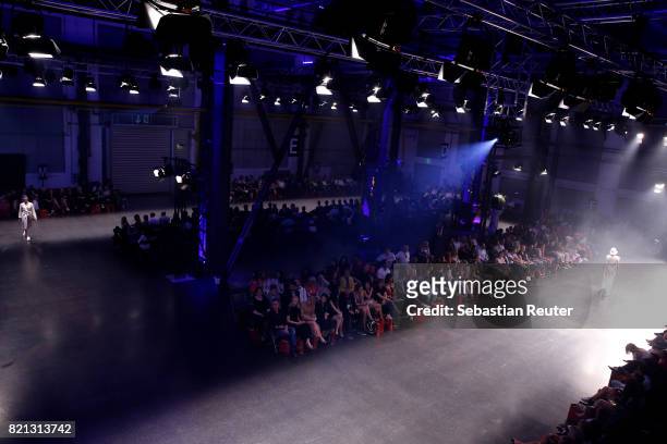 General view of a model walking the runway for 'Cabo by Milka' at the PF Selected show during Platform Fashion July 2017 at Areal Boehler on July 23,...