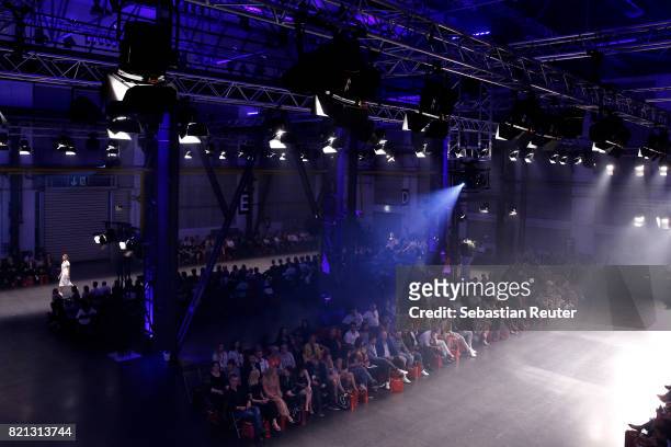 General view of a model walking the runway for 'Cabo by Milka' at the PF Selected show during Platform Fashion July 2017 at Areal Boehler on July 23,...