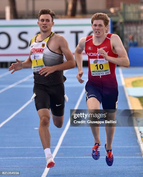 Niklas Kaul of Germany wins the race of Decathlon Men and sets the new record of the world during European Athletics U20 Championships on July 23,...