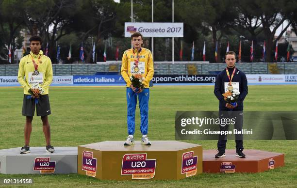 Armand Duplantis of Sweden wins the race of Pole Vault Men during European Athletics U20 Championships on July 23, 2017 in Grosseto, Italy.