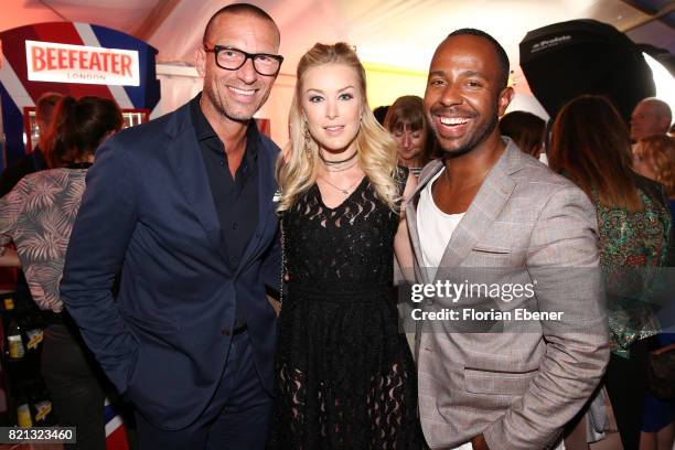 Andreas Rebbelmund Nina Ensmann and Inan Lima attend the Thomas Rath after party during Platform Fashion July 2017 at Areal Boehler on July 23, 2017...