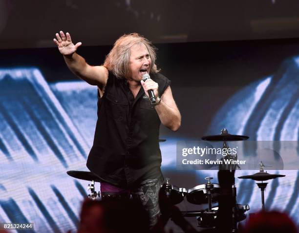 Singer Ronnie Platt of Kansas performs onstage at the "Supernatural" panel during Comic-Con International 2017 at San Diego Convention Center on July...