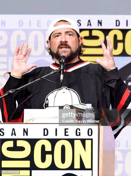 Moderator Kevin Smith at Dirk Gently's Holistic Detective Agency: BBC America Official Panel during Comic-Con International 2017 at San Diego...