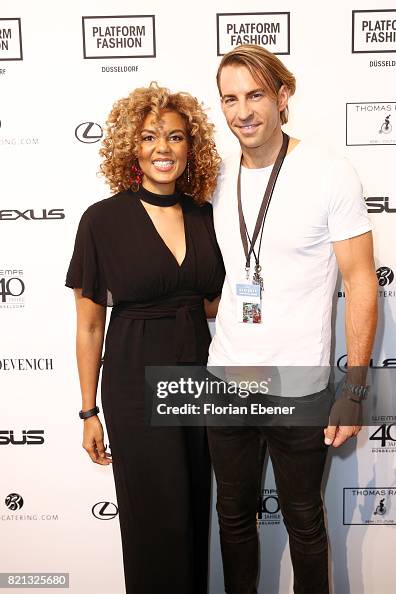 Adrian Rath Hadiya Hohmann and Adrian Guse attend the Thomas Rath show during ...