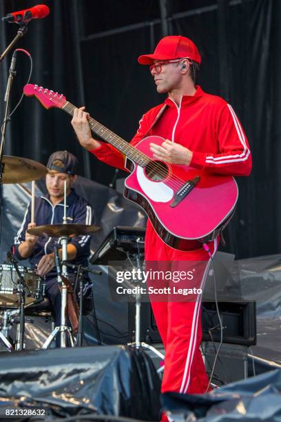 Bobby Bones and the Raging Idiots perform during day 3 of Faster Horses Festival at Michigan International Speedway on July 23, 2017 in Brooklyn,...