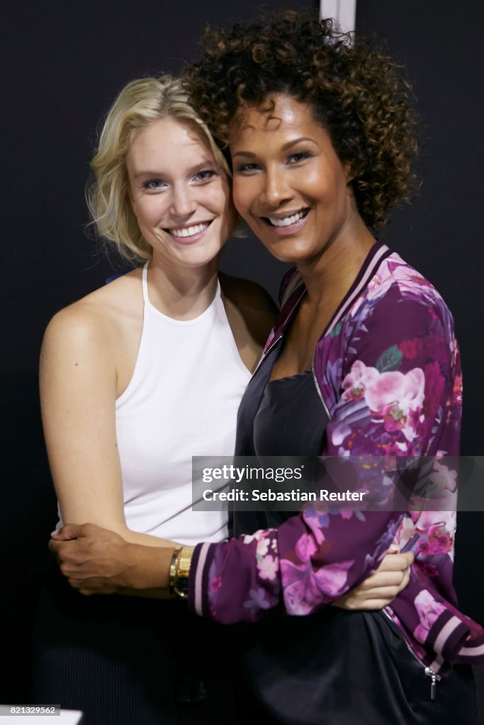 Kim Hnizdo and Marie Amière are seen backstage ahead of the Thomas ...