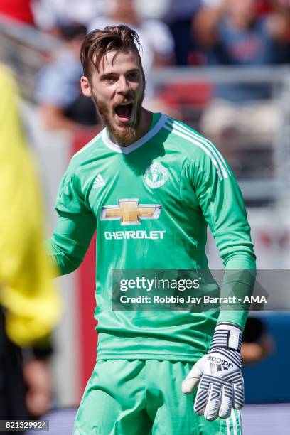 David de Gea of Manchester United celebrates during the International Champions Cup 2017 match between Real Madrid v Manchester United at Levi'a...