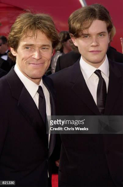 Actor Willem Dafoe and his son Jack arrive for the 73rd Annual Academy Awards March 25, 2001 at the Shrine Auditorium in Los Angeles. Dafoe is...