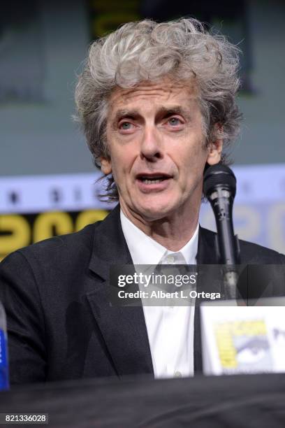 Peter Capaldi at "Doctor Who" BBC America official panel during Comic-Con International 2017 at San Diego Convention Center on July 23, 2017 in San...