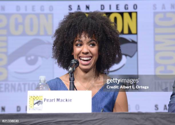 Pearl Mackie at "Doctor Who" BBC America official panel during Comic-Con International 2017 at San Diego Convention Center on July 23, 2017 in San...