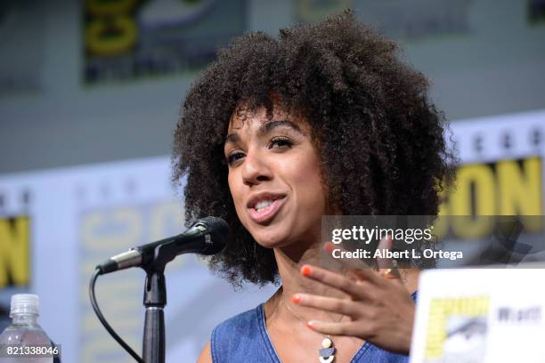 Pearl Mackie at "Doctor Who" BBC America official panel during Comic-Con International 2017 at San Diego Convention Center on July 23, 2017 in San...