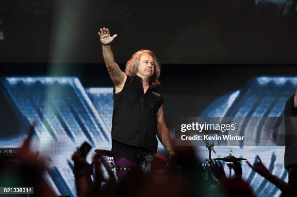 Singer Ronnie Platt of Kansas performs onstage at the "Supernatural" panel during Comic-Con International 2017 at San Diego Convention Center on July...