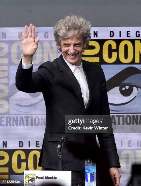 Actor Peter Capaldi at "Doctor Who" BBC America official panel during Comic-Con International 2017 at San Diego Convention Center on July 23, 2017 in...