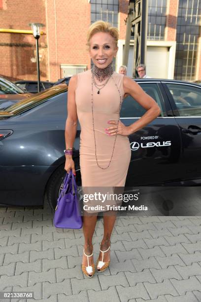 Julia Prillwitz attends the Thomas Rath show during Platform Fashion July 2017 at Areal Boehler on July 23, 2017 in Duesseldorf, Germany.