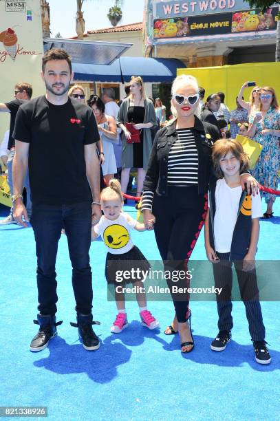 Christina Aguilera, Matthew Rutler, Max Liron Bratman and Summer Rain Rutler attend the premiere of Columbia Pictures and Sony Pictures Animation's...