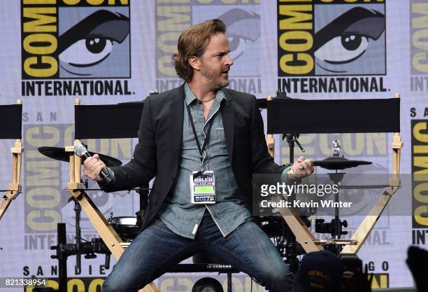 Actor Richard Speight Jr. Performs onstage at the "Supernatural" panel during Comic-Con International 2017 at San Diego Convention Center on July 23,...