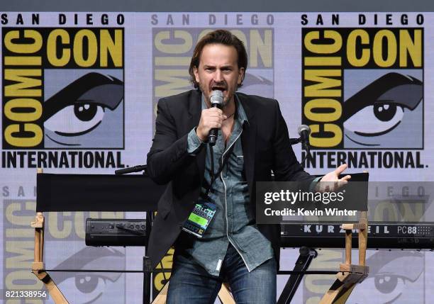 Actor Richard Speight Jr. Performs onstage at the "Supernatural" panel during Comic-Con International 2017 at San Diego Convention Center on July 23,...