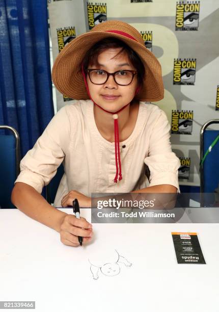 Actor Charlyne Yi attends Amazon's KIDS JOINT signing area during San Diego Comic-Con International 2017 at the San Diego Convention Center on July...