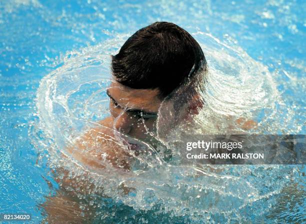 Mexico's top ranked diver and medal prospect Yahel Castillo surfaces after a springboard dive at the National Aquatic Centre, also known as the...