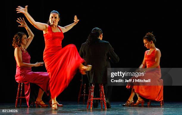 Flamenco dancers Todos Los Gatos son Padros, perform at the Universal Arts Theatre as part of the Festival Fringe July 31, 2008 in Edinburgh,...