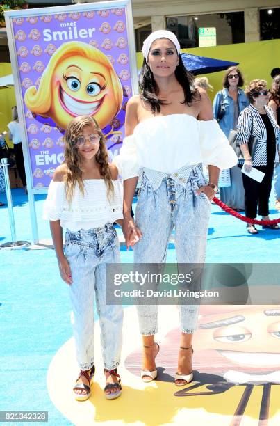 Tallulah Dash and Rachel Roy attend the premiere of Columbia Pictures and Sony Pictures Animation's "The Emoji Movie" at Regency Village Theatre on...