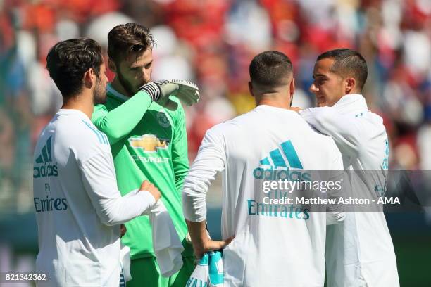 David de Gea of Manchester United with Real Madrid players during the International Champions Cup 2017 match between Real Madrid v Manchester United...