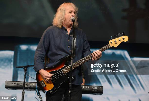 Musician Billy Greer of Kansas performs onstage at the "Supernatural" panel during Comic-Con International 2017 at San Diego Convention Center on...