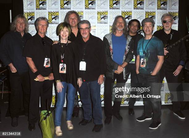 Members of rock band Kansas and guests at the "Supernatural" panel during Comic-Con International 2017 at San Diego Convention Center on July 23,...