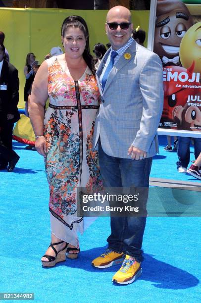 Producer Michelle Raimo Kouyate and director Tony Leondis attend the premiere of Columbia Pictures and Sony Pictures 'The Emoji Movie' at Regency...