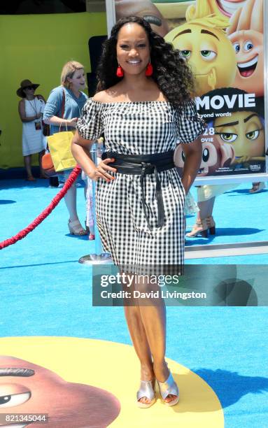 Actress Garcelle Beauvais attends the premiere of Columbia Pictures and Sony Pictures Animation's "The Emoji Movie" at Regency Village Theatre on...