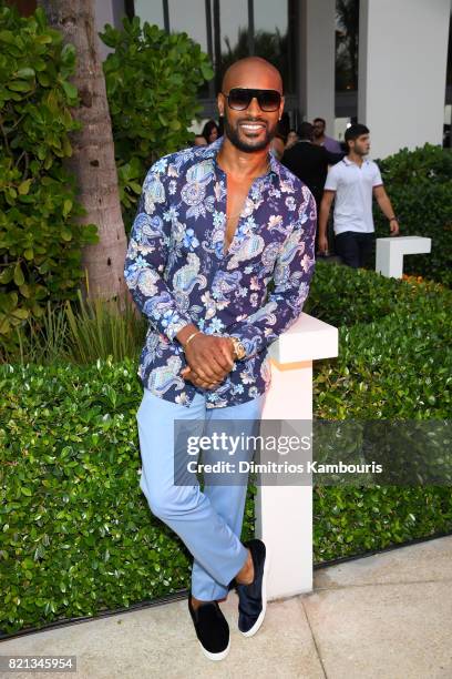 Tyson Beckford attends the SWIMMIAMI Versakini 2018 Collection Front Row at WET Deck at W South Beach on July 23, 2017 in Miami Beach, Florida.