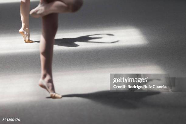 shadow of two gymnastics girls - artistic gymnastics stock pictures, royalty-free photos & images