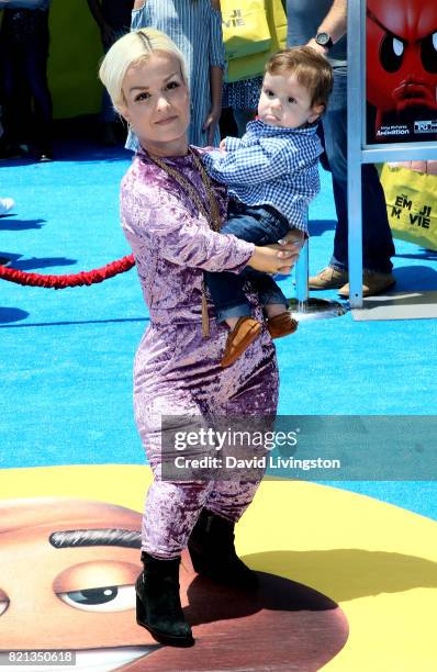 Television personaity Terra Jole and Grayson Gnoffo attend the premiere of Columbia Pictures and Sony Pictures Animation's "The Emoji Movie" at...